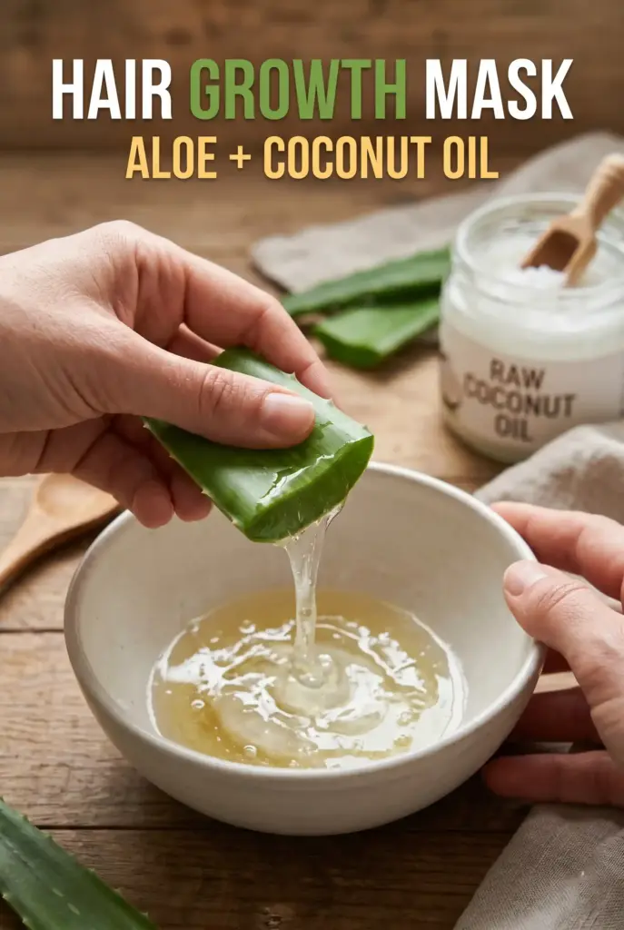 Aloe Vera and Coconut Oil Hair Mask for Growth