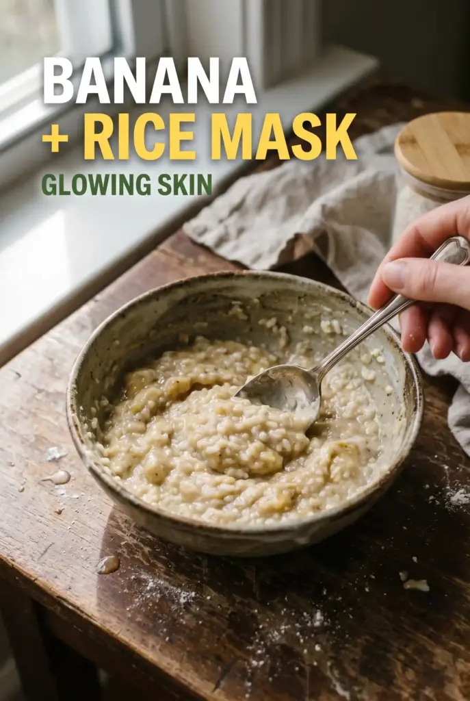 Banana Peel and Rice Face Mask for Glowing Skin