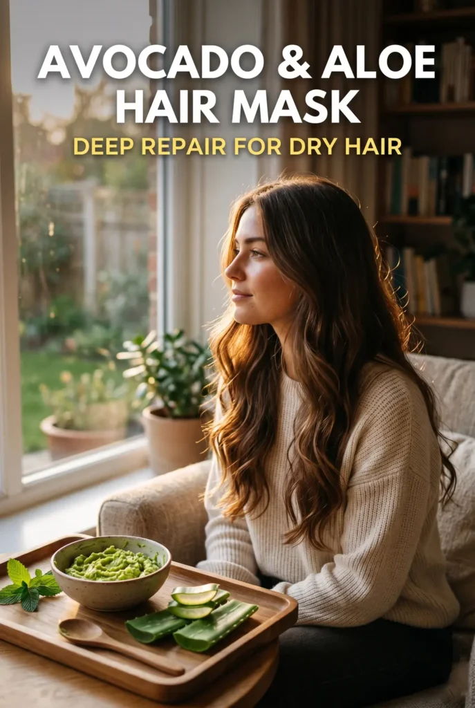 Avocado and Aloe Vera Hair Mask for Dry Hair